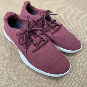 Allbirds Wool Runner Shoes Men’s 12 Maroon Merino Wool Lace Up Sneakers